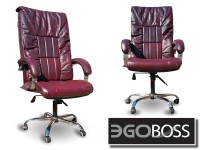 Офисное массажное кресло EGO BOSS EG1001 Maroon в комплектации ELITE натуральная кожа - магазин СпортДоставка. Спортивные товары интернет магазин в Новороссийске 